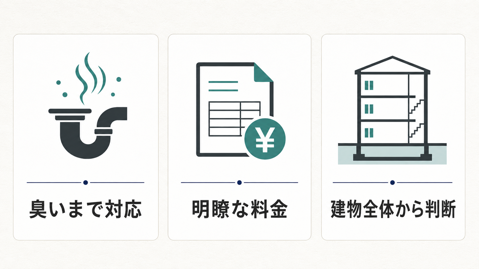 美容室の水まわりトラブルにFLOWTECHがおすすめな3つの理由(臭い対応・明瞭な料金・建物全体からの判断)